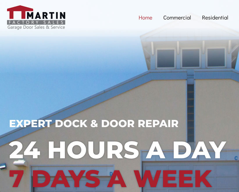 martin door martin factory sales website built by kelly parke